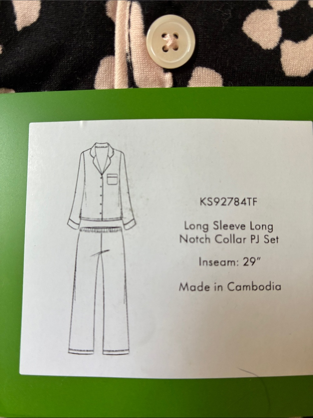 NWT Kate Spade New York Black with Pink Dot Dress (Size M) PJ Set Sz Medium - Picture 6 of 6